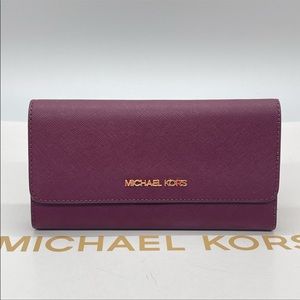 Michael Kors Large Trifold Wallet Merlot